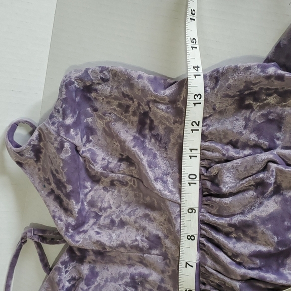 Sleeveless Lavender Suede Velvet Flowy Mini Dress sz Medium - Picture 10 of 14